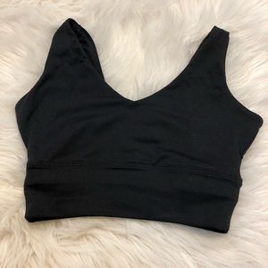 Deep V cut sports bra